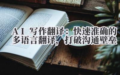 AI写作翻译:快速准确的多语言翻译,打破沟通壁垒
