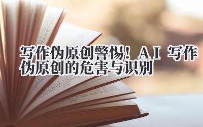 写作伪原创 警惕!AI 写作伪原创的危害与识别