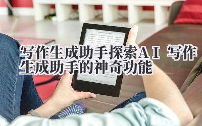 写作生成助手 探索 AI 写作生成助手的神奇功能