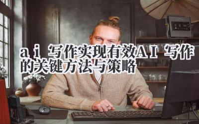 AI 写作:实现有效 AI 写作的关键方法与策略