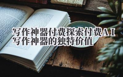 写作神器付费:探索付费 AI 写作神器的独特价值