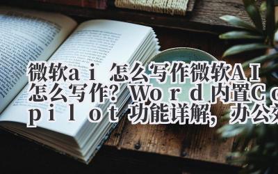 微软 AI 怎么写作？Word 内置 Copilot 功能详解，办公效率飞跃！