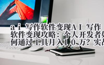 AI 写作软件变现 AI 写作软件变现攻略:个人开发者如何通过工具月入 10 万?实战案例解析!