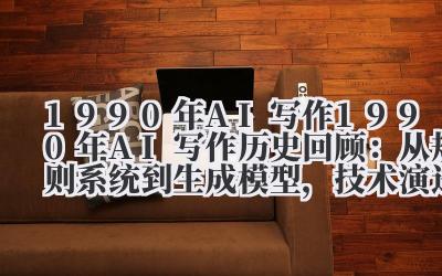 1990 年 AI 写作 1990 年 AI 写作历史回顾：从规则系统到生成模型，技术演进全解析！