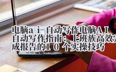 电脑 ai 自动写作 电脑 AI 自动写作指南：上班族高效完成报告的 10 个实操技巧
