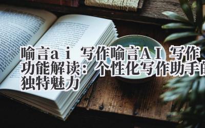 喻言 AI 写作 喻言 AI 写作功能解读：个性化写作助手的独特魅力