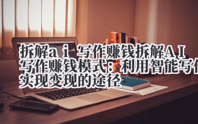 拆解 ai 写作赚钱 拆解 AI 写作赚钱模式：利用智能写作实现变现的途径