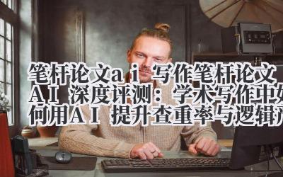 笔杆论文 AI 写作:AI 深度评测:学术写作中如何用 AI 提升查重率与逻辑严谨性?