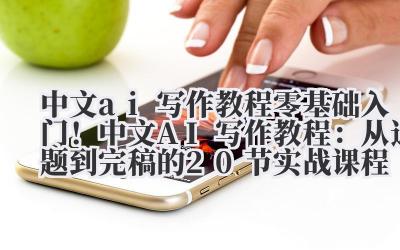 中文 ai 写作教程 零基础入门！中文 AI 写作教程：从选题到完稿的 20 节实战课程