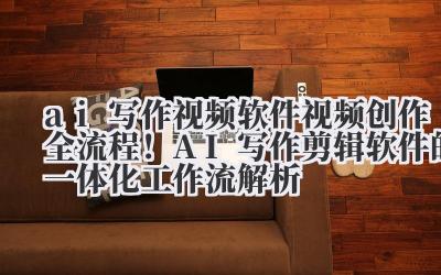 AI 写作视频软件：视频创作全流程！AI 写作 + 剪辑软件的一体化工作流解析