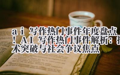 AI 写作热门事件 年度盘点!AI 写作热门事件解析:技术突破与社会争议焦点