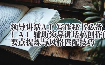 领导讲话 AI 写作 秘书必备！AI 辅助领导讲话稿创作的要点提炼与风格匹配技巧