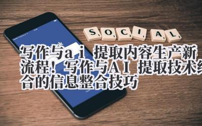 写作与 ai 提取 内容生产新流程！写作与 AI 提取技术结合的信息整合技巧