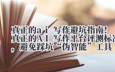 真正的 AI 写作 避坑指南!真正的 AI 写作平台评测标准,避免踩坑 “伪智能” 工具