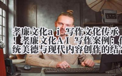 孝廉文化 ai 写作 文化传承！孝廉文化 AI 写作案例：传统美德与现代内容创作的结合实践