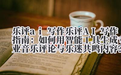 乐评 AI 写作指南:如何用智能工具生成专业音乐评论与乐迷共鸣内容?