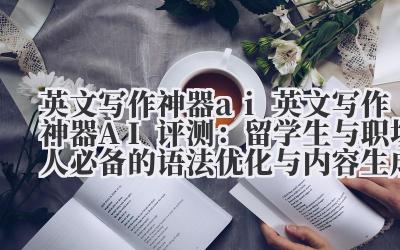 英文写作神器 ai 英文写作神器 AI 评测：留学生与职场人必备的语法优化与内容生成工具