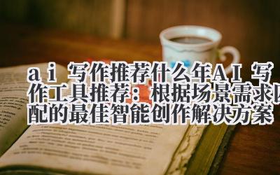 ai 写作推荐什么 2024 年 AI 写作工具推荐:根据场景需求匹配的最佳智能创作解决方案