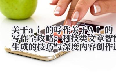 关于 ai 的写作 关于 AI 的写作全攻略：科技类文章智能生成的技巧与深度内容创作逻辑
