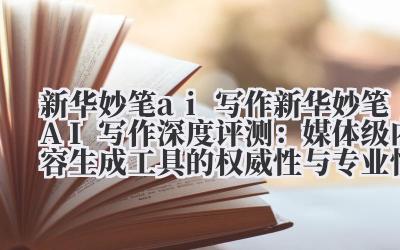 新华妙笔 ai 写作 新华妙笔 AI 写作深度评测：媒体级内容生成工具的权威性与专业性分析