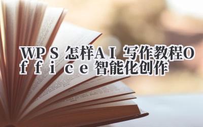 WPS怎样AI写作教程 Office智能化创作