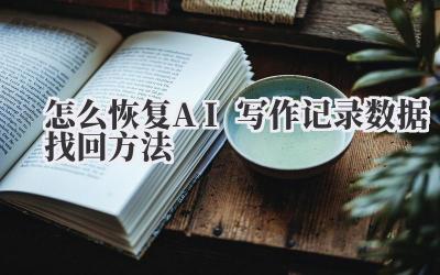 怎么恢复AI写作记录 数据找回方法