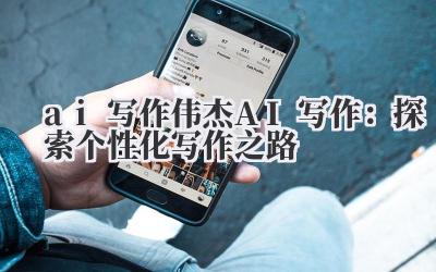ai 写作 伟杰 AI 写作：探索个性化写作之路