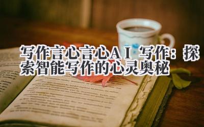 写作言心 言心 AI 写作:探索智能写作的心灵奥秘