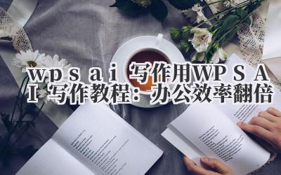 wps ai 写作 用 WPS AI 写作教程：办公效率翻倍