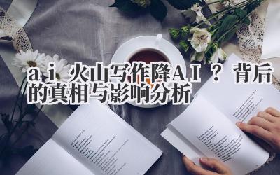 ai 火山写作降 AI?背后的真相与影响分析