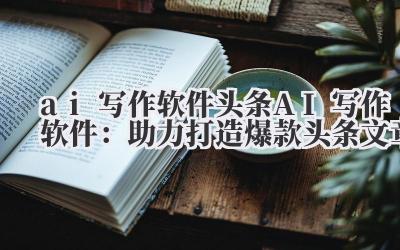 ai 写作软件 头条 AI 写作软件：助力打造爆款头条文章