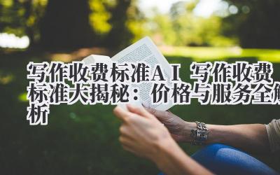 写作收费标准 AI 写作收费标准大揭秘：价格与服务全解析
