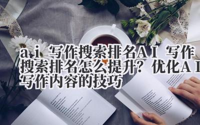 ai 写作搜索排名 AI 写作搜索排名怎么提升？优化 AI 写作内容的技巧