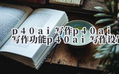 p40ai 写作 p40ai 写作功能 p40ai 写作设置