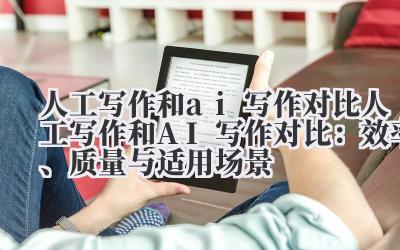 人工写作和 ai 写作对比 人工写作和 AI 写作对比:效率、质量与适用场景