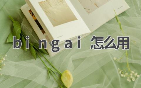bing ai怎么用